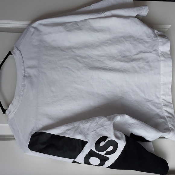 Adidas us 5 black/white workout top/sweatshirt - Picture 8 of 10